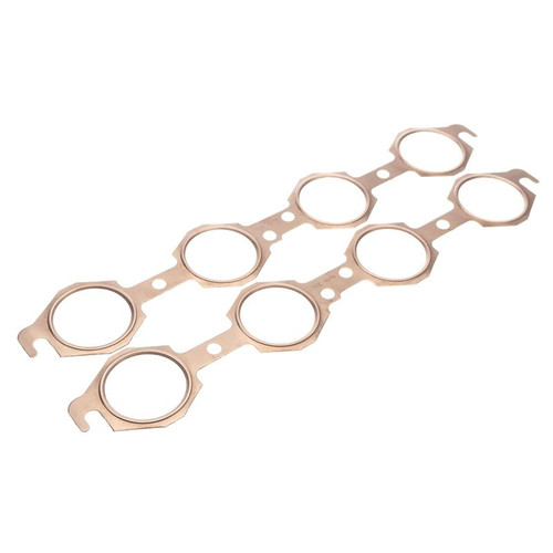 SCE Gaskets 4219 GM LS, Pro Copper Exhaust Gaskets, 2.1 x 2.1 in. Port, Pair