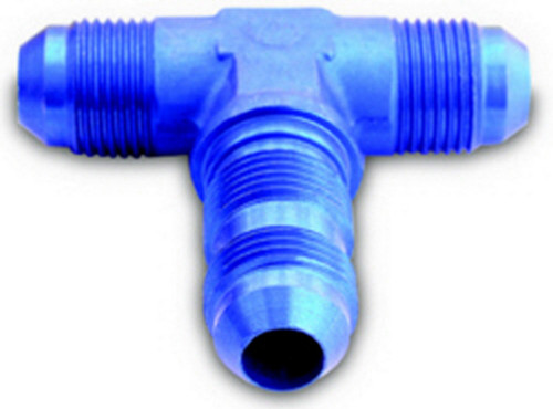 A-1 Products A1P83403 Fitting, Bulkhead Tee, 3 AN Male x 3 AN Male x 3 AN Male Bulkhead, Aluminum, Blue Anodized, Each