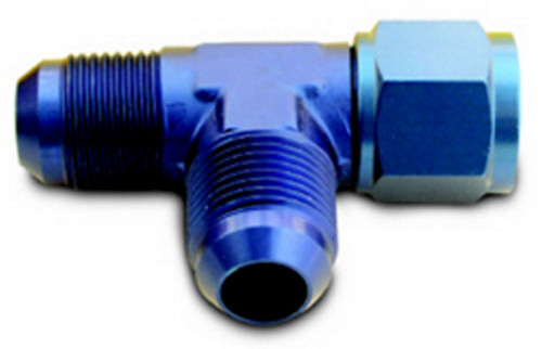 A-1 Products A1PCPL82603 Fitting, Adapter Tee, 3 AN Female Swivel x 3 AN Male x 3 AN Male, Aluminum, Blue Anodized, Each