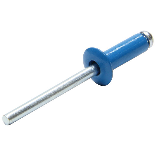 Allstar Performance ALL18004 Rivet, Small, 3/8 in Head, 3/16 in Steel Mandrel, 1/4 to 3/8 in Grip Range, Aluminum, Blue Paint, Set of 250