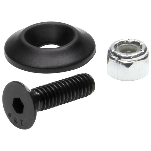 Allstar Performance ALL18680-50 Body Bolt Kit, 1/4-20 in Thread, 1 in Long, Allen Head, Bolts / Countersunk Washers / Lock Nuts Included, Plastic / Steel, Black / Zinc Oxide, Set of 50