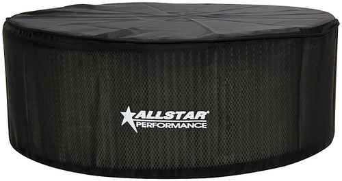 Allstar Performance ALL26225 Air Filter Wrap, Round, 14 in Diameter, 5 in Tall, Top Cover, Allstar Logo, Polyester, Black, Each