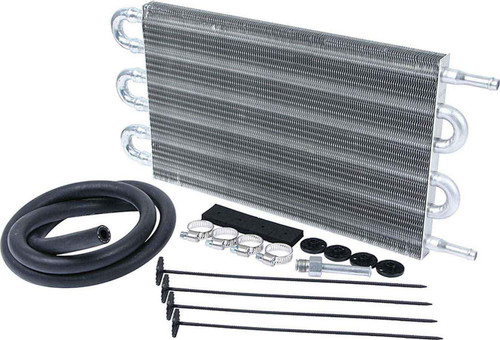 Allstar Performance ALL26706 Fluid Cooler, 15 x 7.500 x 0.750 in, Tube Type, 3/8 in Hose Barb Inlet / Outlet, Fitting / Hardware / Hose, Aluminum, Automatic Transmission, Kit