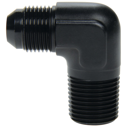 Allstar Performance ALL49578 Fitting, Adapter, 90 Degree, 10 AN Male to 1/2 in NPT Male, Aluminum, Black Anodized, Each