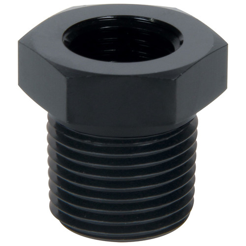 Allstar Performance ALL49776 Fitting, Bushing, 3/4 in NPT Male to 1/4 in NPT Female, Aluminum, Black Anodized, Each