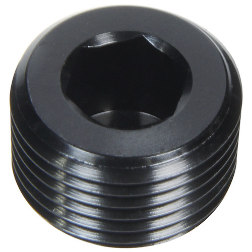 Allstar Performance ALL49805 Fitting, Plug, 3/4 in NPT, Allen Head, Aluminum, Black Anodized, Each