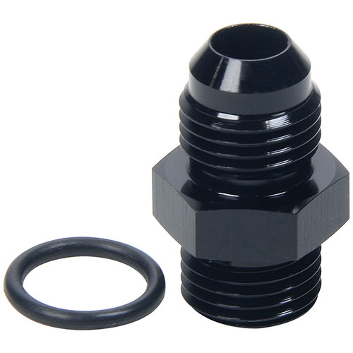Allstar Performance ALL49842 Fitting, Adapter, Straight, 8 AN Male to 8 AN Male O-Ring, Aluminum, Black Anodized, Each