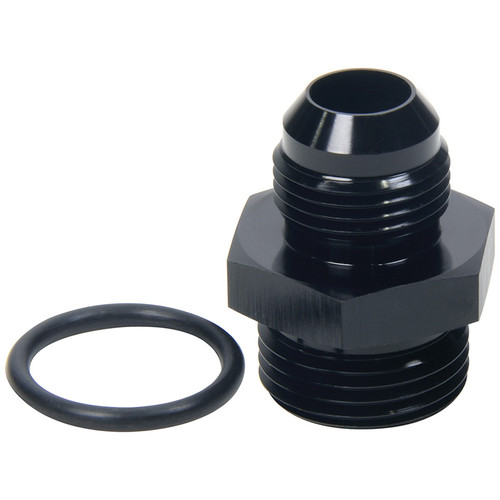 Allstar Performance ALL49843 Fitting, Adapter, Straight, 8 AN Male to 10 AN Male O-Ring, Aluminum, Black Anodized, Each