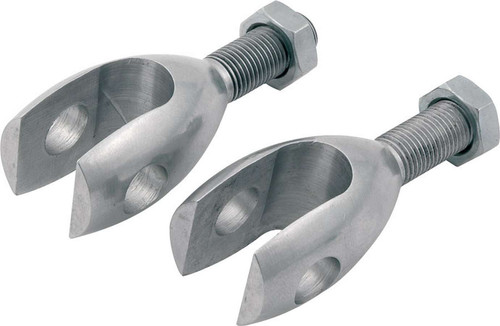 Allstar Performance ALL54128-10 Rod End, Clevis, 3/8 in Bore, 3/8-24 in Right Hand Male Thread, Jam Nuts, Aluminum, Natural, Bert Transmissions, Set of 10