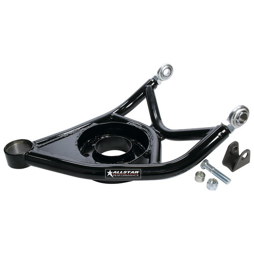 Allstar Performance ALL57814 Control Arm, Adjustable, Tubular, Round Tube, 3/4 in Rod End, Passenger Side, Lower, Press-In Ball Joint, Steel, Black Powder Coat, GM A-Body 1968-72, Each