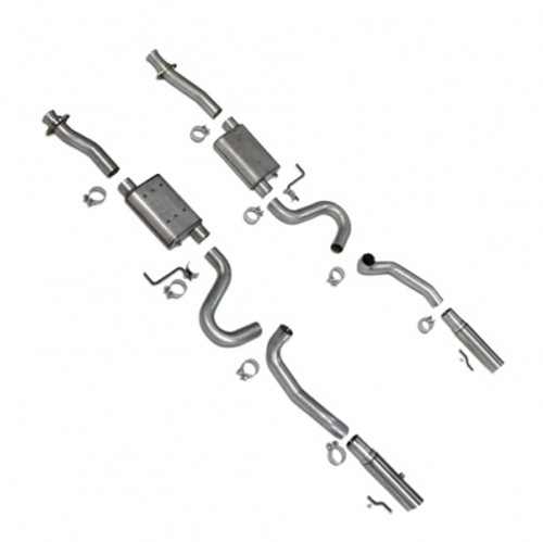 Bbk Performance 3001 Exhaust System, Varitune, Cat-Back, 2-3/4 in Diameter, Dual Rear Exit, 3-1/2 in Polished Tips, Stainless, Natural, Ford Mustang 1986-2004, Kit