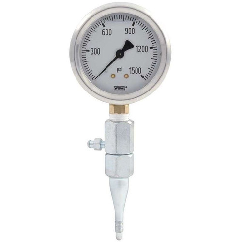 Allstar Performance ALL11020 1/4-28 in. Brake Pressure Gauge, 0-1500 PSI, 360 Degree Rotation, White