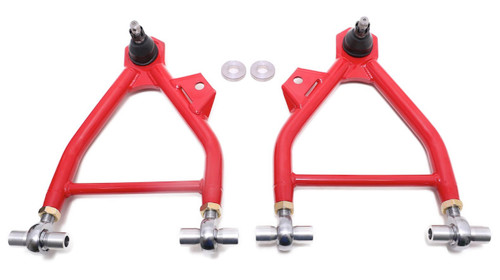 Bmr Suspension AA042R Control Arm, Tubular, Lower, Bushing, Spherical Rod End, Steel, Red Powder Coat, Ford Mustang 1994-2004, Kit