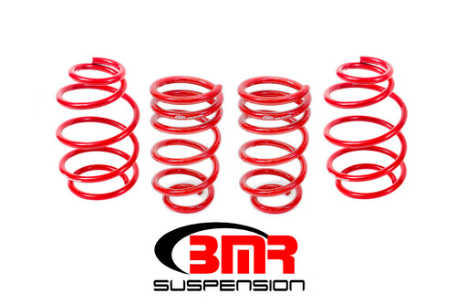 Bmr Suspension SP077R Suspension Spring Kit, 1-1/4 in Lowering, 4 Coil Springs, Red Powder Coat, Chevy Camaro 2010-15, Kit