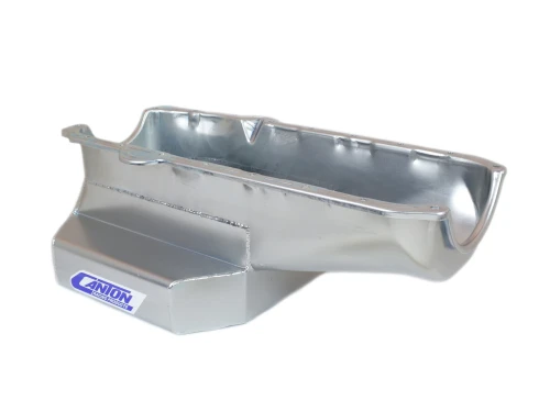 Canton 15-250T Engine Oil Pan, Street / Strip / Road Race, Rear Sump, 7 qt, 7-1/2 in Deep, Steel, Cadmium, Small Block Chevy, Each