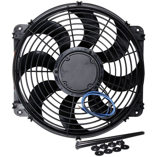 Allstar ALL30074 Electric Fan 14 in. Curved Blade, Push/Pull, 1530 CFM, Black