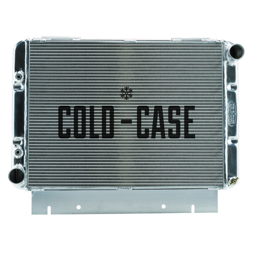 Cold Case Radiators FOG580A Radiator, 26.500 in W x 20.800 in H x 3 in D, Passenger Side Inlet, Driver Side Outlet, Aluminum, Polished, Automatic, Ford Galaxie 1960-63, Each