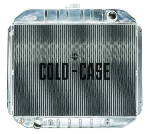 Cold Case Radiators FOT575A Radiator, 29.700 in W x 26.500 in H x 3 in D, Passenger Side Inlet, Driver Side Outlet, Aluminum, Polished, Automatic, Ford Truck / Bronco 1966-1979, Each