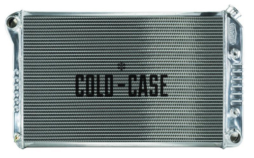 Cold Case Radiators GMG544A Radiator, 31.500 in W x 18.500 in H x 3 in D, Driver Side Inlet, Passenger Side Outlet, Aluminum, Polished, GM G-Body 1978-88, Each