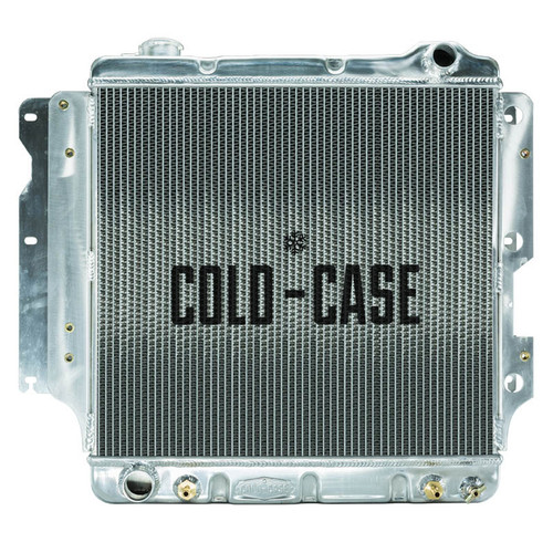 Cold Case Radiators MOJ991A Radiator, 25.800 in W x 23 in H x 3 in D, Passenger Side Inlet, Driver Side Outlet, Aluminum, Polished, Jeep Wrangler TJ / YJ 1987-2006, Each