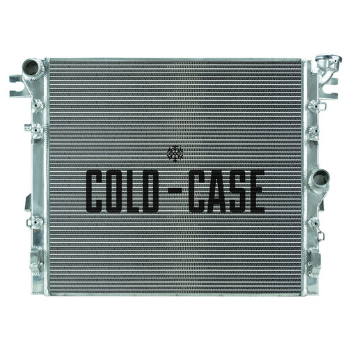 Cold Case Radiators MOJ995 Radiator, 28.750 in W x 21.650 in H x 3 in D, Driver Side Inlet, Passenger Side Outlet, Aluminum, Polished, Jeep Wrangler JK 2007-18, Each