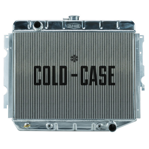 Cold Case Radiators MOP750A Radiator, 29 in W x 23 in H x 3 in D, Driver Side Inlet, Passenger Side Outlet, Aluminum, Polished, Automatic, Mopar A-Body / B-Body / C-Body / E-Body 1966-74, Each