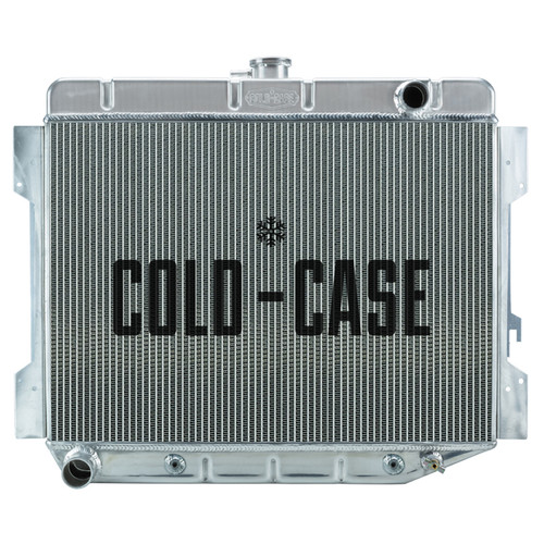Cold Case Radiators MOP754A Radiator, 28.850 in W x 23.250 in H x 3 in D, Passenger Side Inlet, Driver Side Outlet, Aluminum, Automatic, Mopar E-Body 1966-74, Each