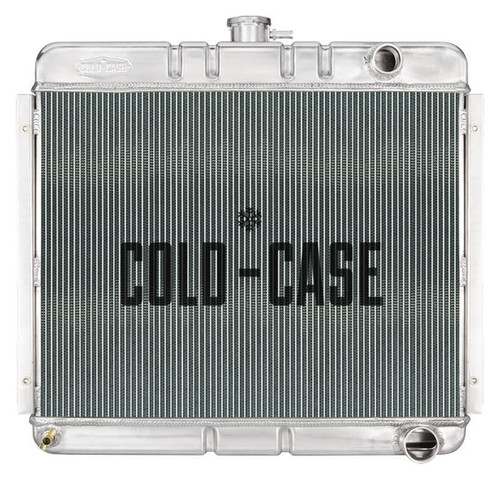 Cold Case Radiators MOP755-5 Radiator, 25 in W x 22.500 in H x 3 in D, Driver Side Inlet, Passenger Side Outlet, Aluminum, Polished, Manual, Mopar A-Body / B-Body 1970-72, Each