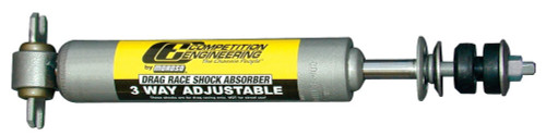 Competition Engineering C2600 Shock, Drag, Monotube, 9.00 in Compressed / 14.10 in Extended, 1.63 in OD, 3 Way Adjustable, Steel, Gray Paint, Front, Each