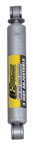 Competition Engineering C2755 Shock, Drag, Monotube, 10.44 in Compressed / 16.41 in Extended, 1.63 in OD, 3 Way Adjustable, Steel, Gray Paint, Rear, Each