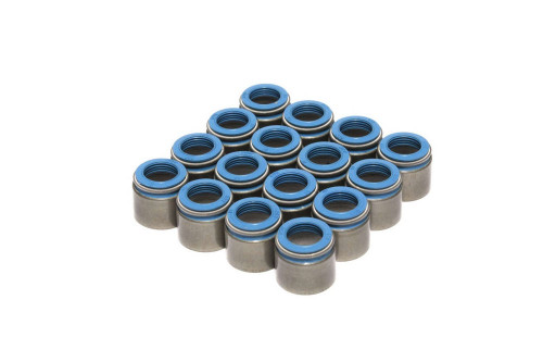 Comp Cams 520-16 Valve Stem Seal, Positive Stop, 5/16 in Valve Stem, 0.530 in Guide, Steel Body / Viton, Set of 16