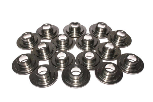 Comp Cams 720-16 Valve Spring Retainer, 10 Degree, 1.098 in / 0.798 in OD Steps, 1.500-1.550 in Dual Spring, Titanium, Set of 16