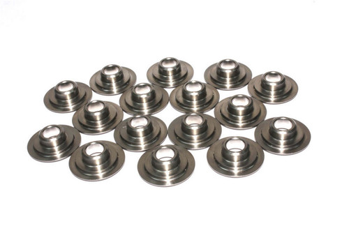 Comp Cams 729-16 Valve Spring Retainer, 10 Degree, 1.140 in / 0.730 in OD Steps, 1.500-1.550 in Dual Spring, Titanium, Set of 16