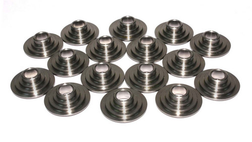 Comp Cams 735-16 Valve Spring Retainer, 10 Degree, 1.180 in / 0.870 in / 0.635 in OD Steps, 1.625 in Triple Spring, Titanium, Set of 16