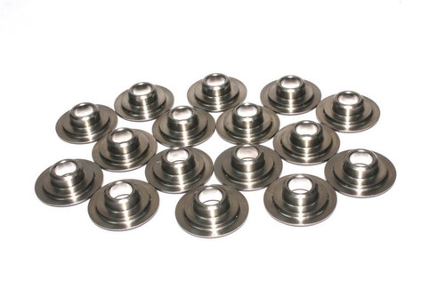 Comp Cams 738-16 Valve Spring Retainer, 10 Degree, 1.120 in / 0.730 in OD Steps, 1.500-1.550 in Dual Spring, Titanium, Set of 16