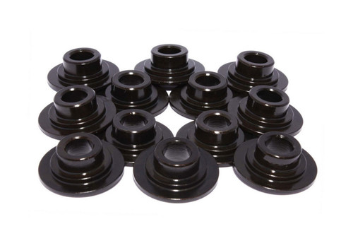 Comp Cams 742-12 Valve Spring Retainer, 7 Degree, 0.870 in / 0.650 in OD Steps, 1.250 in Dual Spring, Chromoly, Black Oxide, Small Block Chevy / GM V6, Set of 12