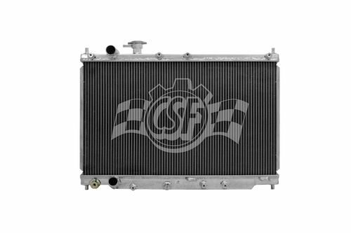 Csf Cooling 7009 Radiator, 26-7/16 in W x 2-3/4 in D, Single Pass, Driver Side Inlet, Driver Side Outlet, Aluminum, Polished, Honda S2000 2000-10, Each