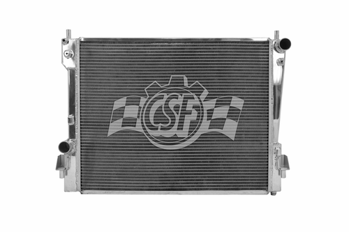 Csf Cooling 7037 Radiator, 24-1/8 in W x 2-3/4 in D, Single Pass, Passenger Side Inlet, Driver Side Outlet, Aluminum, Polished, Ford Mustang 2005-14, Each