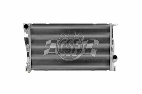 Csf Cooling 7045 Radiator, 23-5/8 in W x 2-1/16 in D, Single Pass, Driver Side Inlet, Passenger Side Outlet, Aluminum, Polished, BMW 1 Series 2008-11, Each