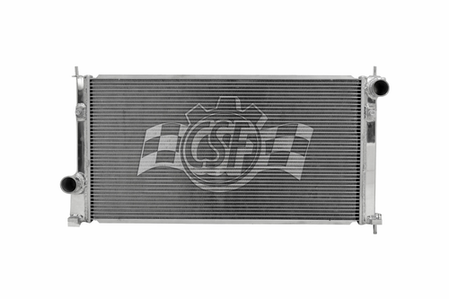 Csf Cooling 7050 Radiator, 25-9/16 in W x 1-7/16 in D, Single Pass, Passenger Side Inlet, Driver Side Outlet, Aluminum, Polished, Scion FRS / Subaru BRZ 2013-20, Each