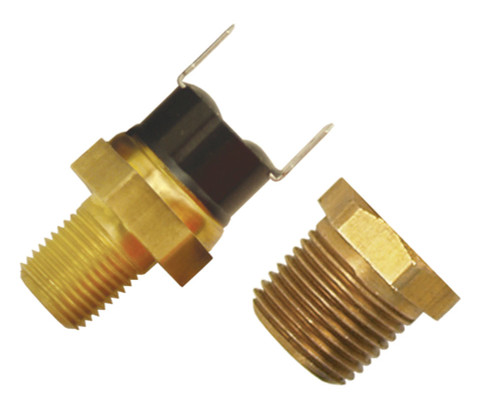 Derale 16731 Temperature Switch, 190 Degree On, 175 Degree Off, 1/8 in NPT, 3/8 in NPT Bushing, Kit