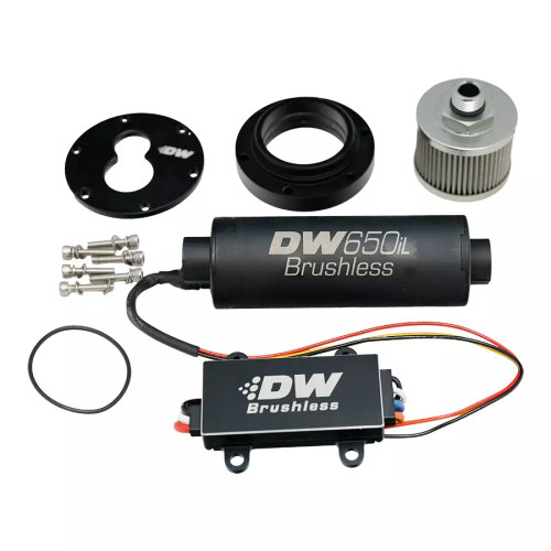 Deatschwerks 9-650-C105-5009 Fuel Pump, DW650iL, Electric, In-Tank, Brushless, Mounting Collar Included, 650 lph, 40 psi, 8 AN Outlets, Install Kit, Gas / Methanol / E85, Single / Dual Speed Controller Included, Kit