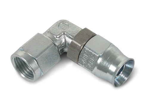 Earls 609003ERL Fitting, Hose End, Speed Seal, 90 Degree, Adjustable, 3 AN Hose to 3 AN Female, Steel, Natural, Each