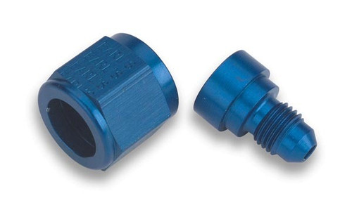 Earls 9892084ERL Fitting, Adapter, Straight, 8 AN Female to 4 AN Male, Aluminum, Blue Anodized, Each