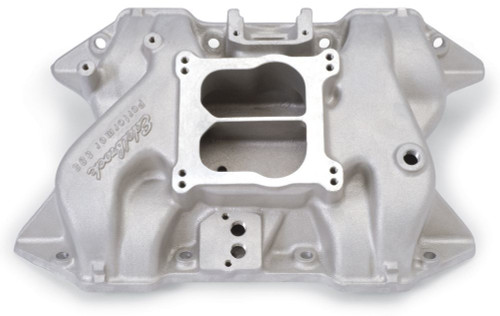 Edelbrock 2186 Intake Manifold, Performer 383, Spread / Square Bore, Dual Plane, Aluminum, Natural, Mopar B-Series, Each