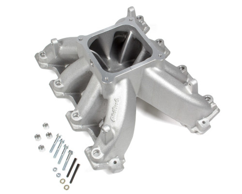 Edelbrock 28215 Intake Manifold, Super Victor, Dominator Flange, Single Plane, Aluminum, Natural, Small Block Chevy, Each