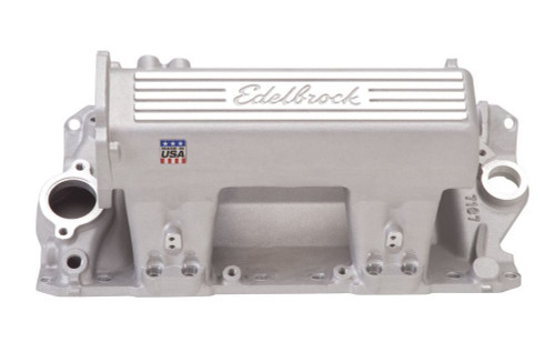 Edelbrock 7137 Intake Manifold, Pro-Flo XT, Throttle Body Flange, Multi Port, Aluminum, Natural, Small Block Chevy, Each