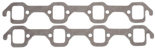 Edelbrock 7227 Exhaust Manifold / Header Gasket, 1.250 x 1.480 in Rectangular Port, Steel Core Laminate, Small Block Ford, Pair