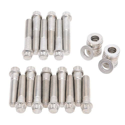 Edelbrock 8569 Intake Manifold Bolt Kit, 12 Point Head, Steel, Cadmium, Big Block Ford, Kit