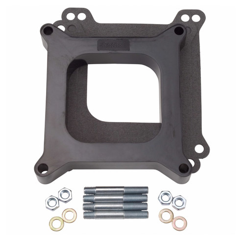 Edelbrock 8710 Carburetor Spacer, 1 in Thick, Open, Square Bore, Plastic, Black, Each